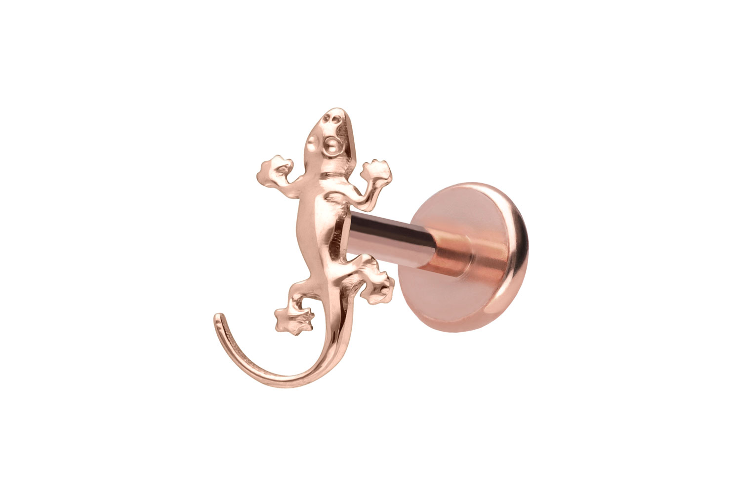 Titan Labret Piercing mit Push Fit GECKO